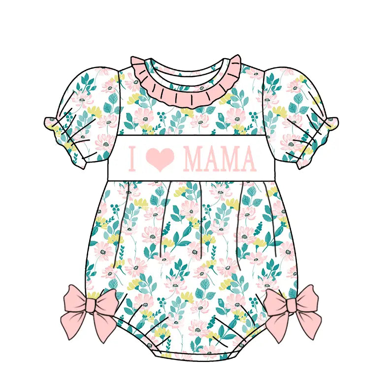 I Love Mom Spring Floral Romper